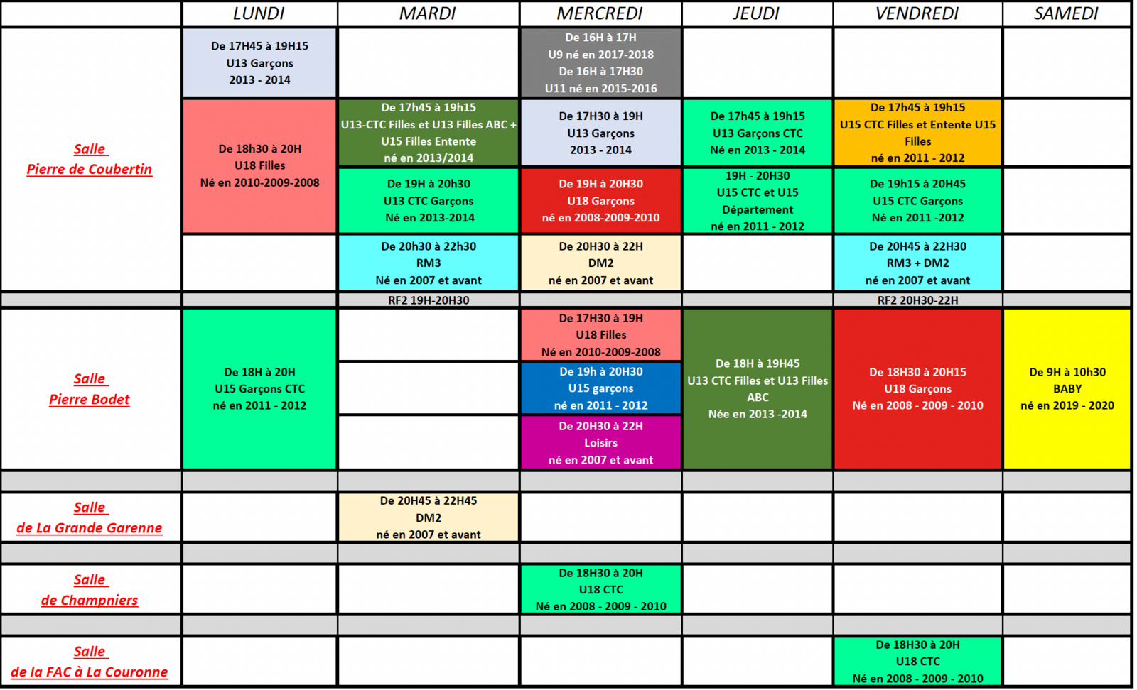 🏀 Nouvelle saison, nouvelle énergie : découvrez le planning des entraînements de l’ABC !